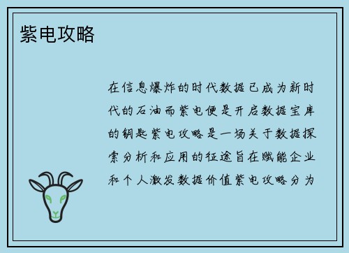 紫电攻略